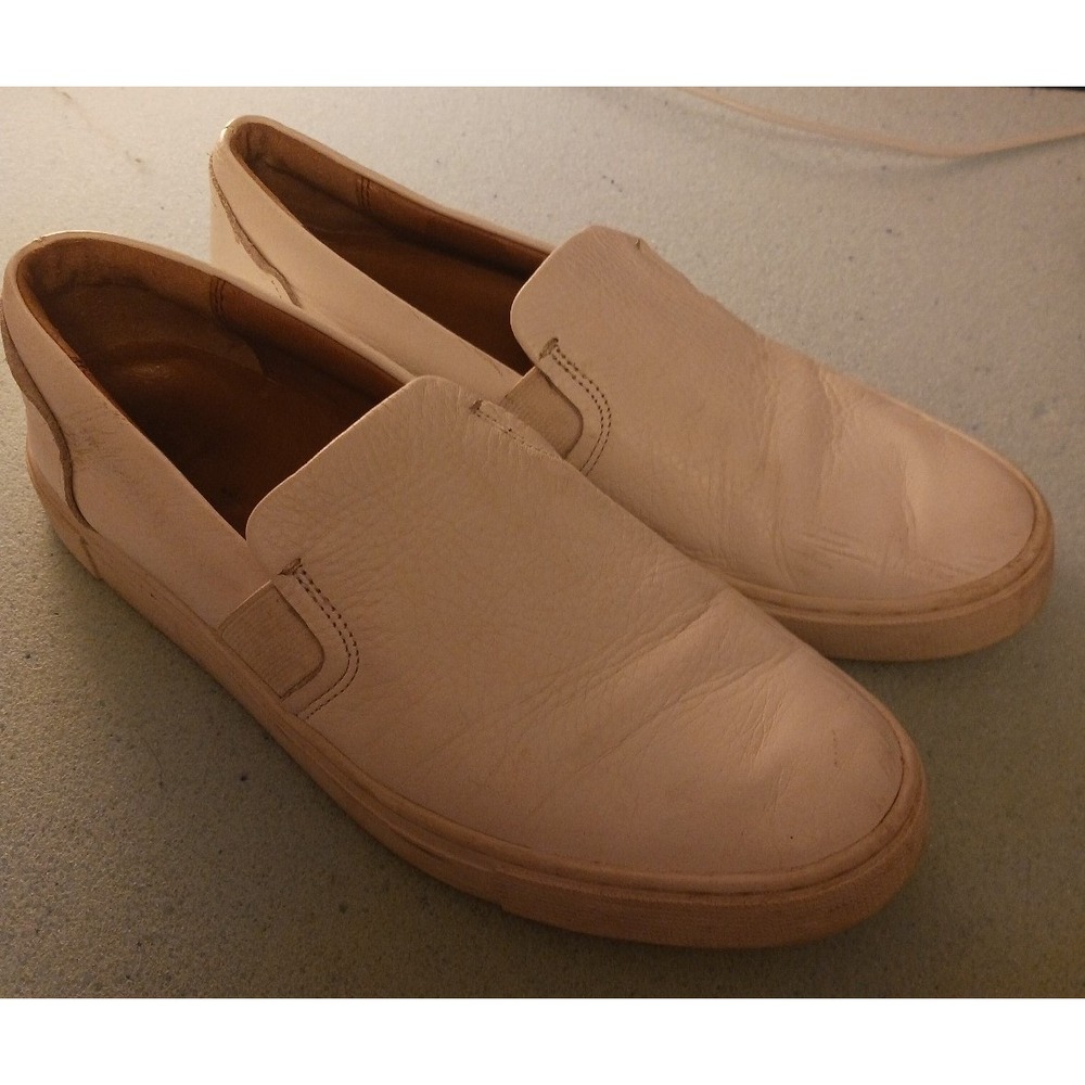 Frye Women's Ivy White Leather Slip On Sneakers, Size 8‎